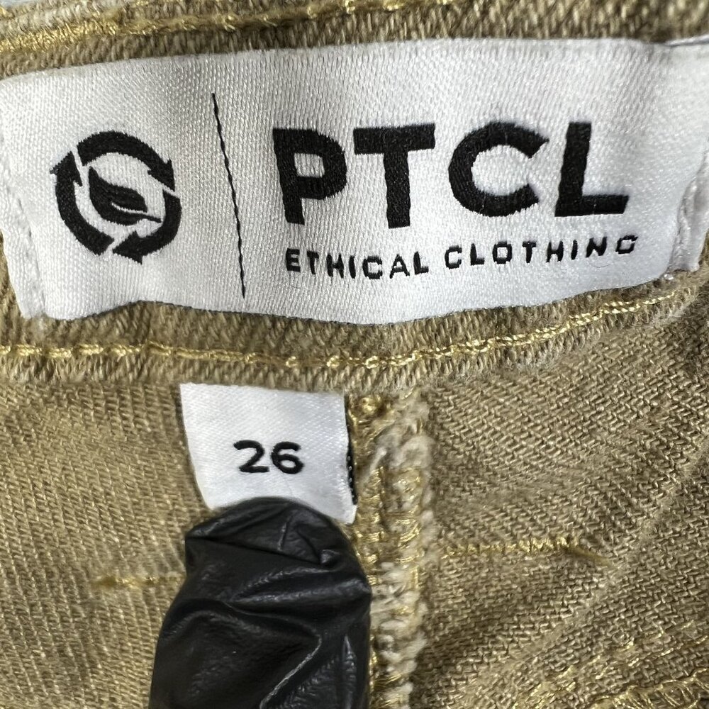 PTCL Women 26 US 4 Ethical Cargo Pants Zip Pockets Adj Cord Wide Leg Grunge Edgy - Picture 12 of 16